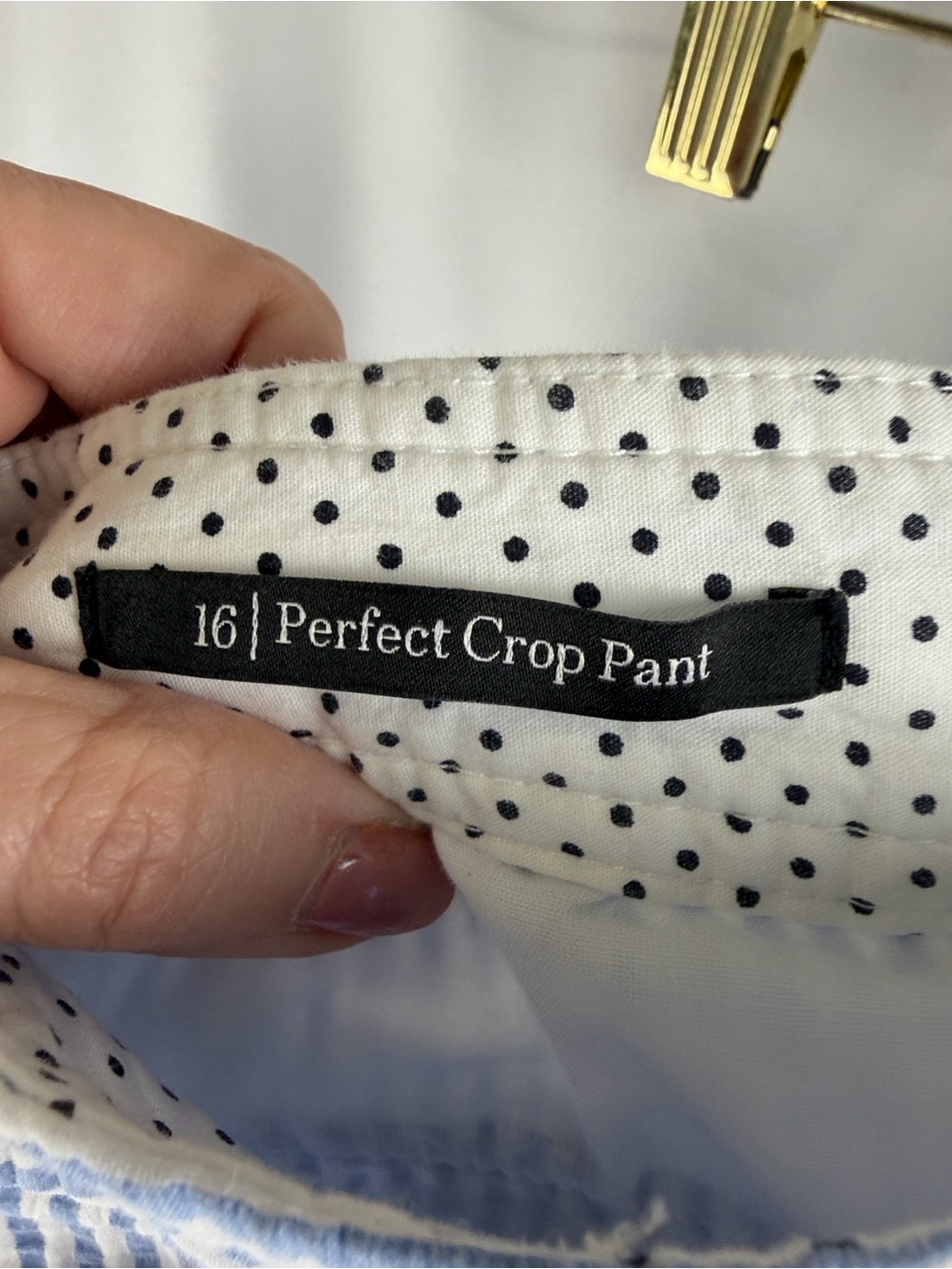 Talbots Light Blue & White Seersucker Cropped Pants - Picture 4 of 11